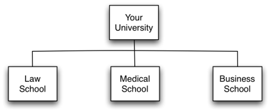 diagram of hierarchical organizations as described.