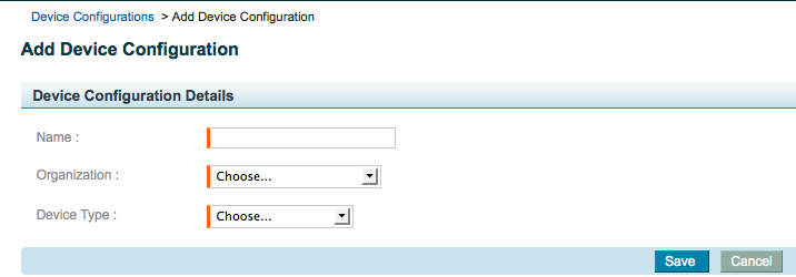 Screenshot of Add Device Configuration page for sequence of steps as described.