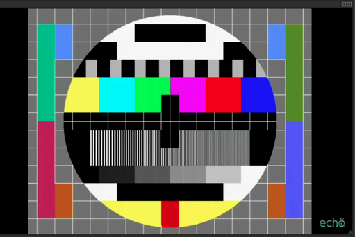 Screenshot of test pattern with black bands on either side of display.