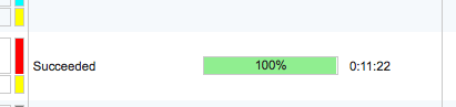 screenshot of processing status completed progress bar.