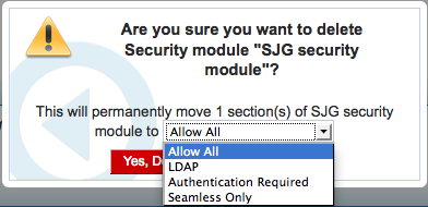 Select the alternate security module