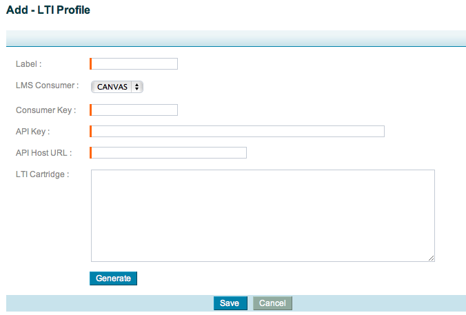 screenshot of Add LTI form as described