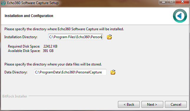 screenshot of installtion files and directories dialog box as described