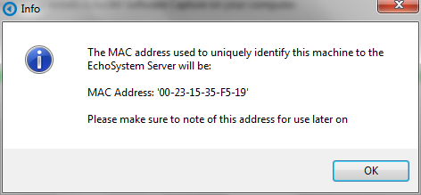 MAC address of Software capture device