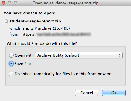 Browser open or save file dialog box as described