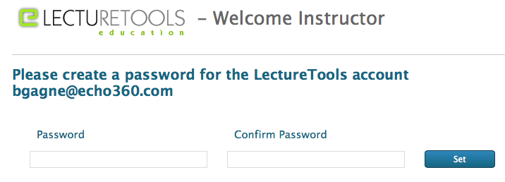 screenshot of create password dialog box in lecture tools as described