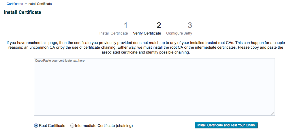 verify certificate page as described