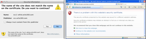 Macintosh and Windows security warnings